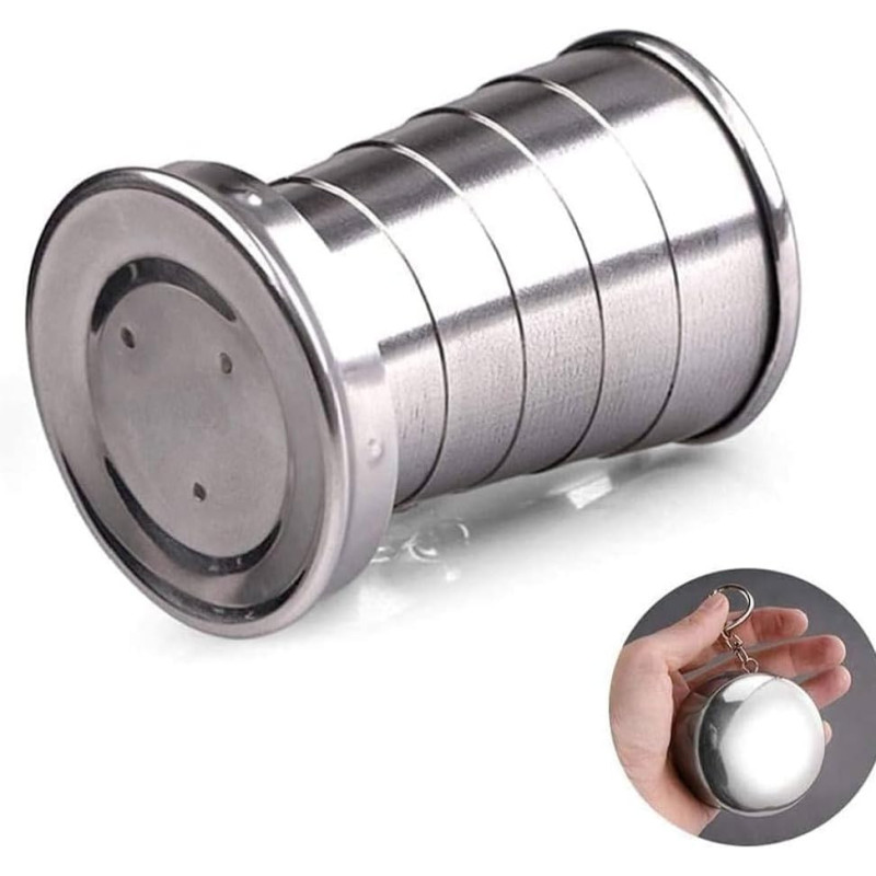 Stainless Steel Foldable Cup Silver 75Ml