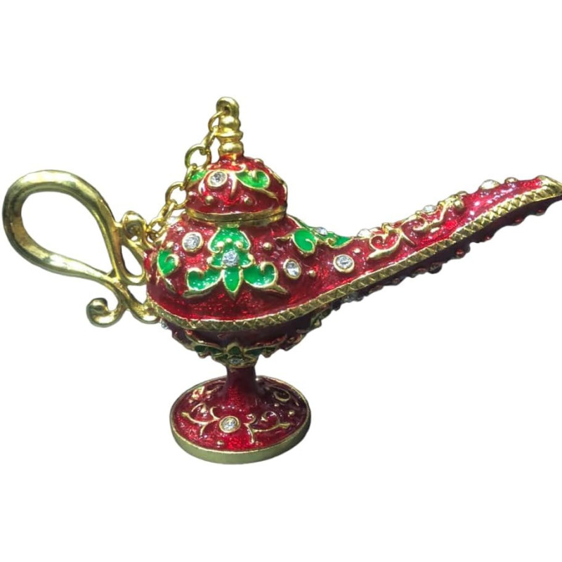 Red Decorative Souvenir Aladdin Lamp - 11cm Length