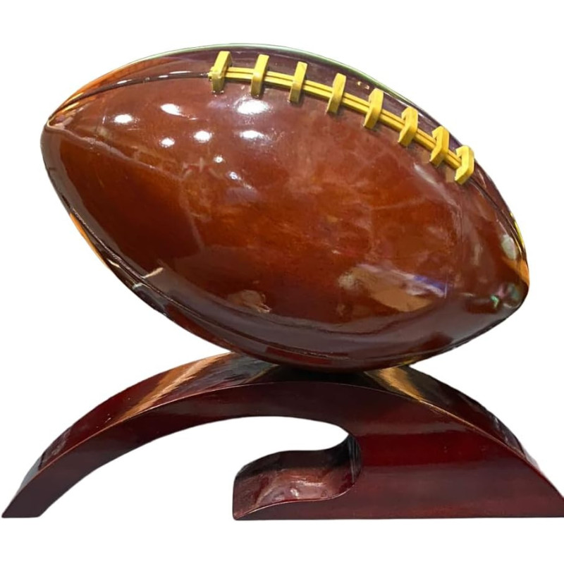 Handmade Mahogany Wooden Rugby Ball Model 30cm Length