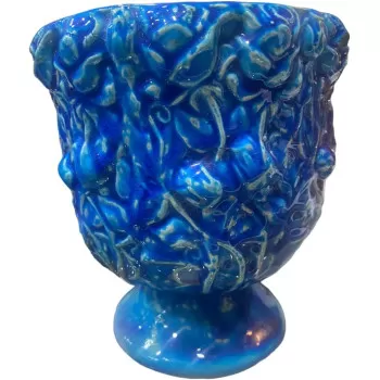 Blue Ceramic Pot 18Cm Height