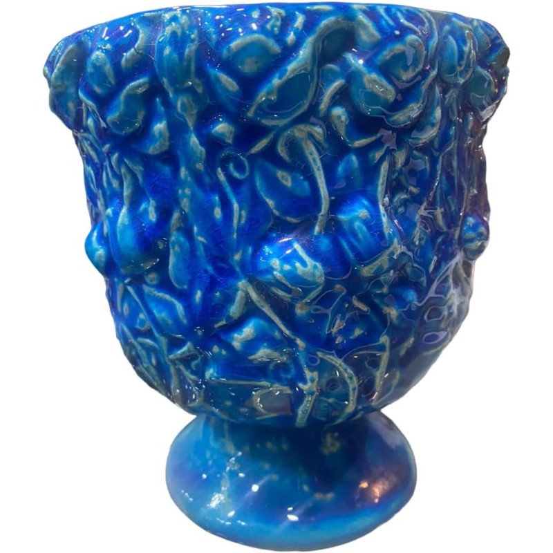 Blue Ceramic Pot 18Cm Height
