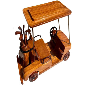 Mahogany Wooden Golf Cart Model