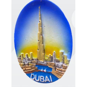 Burj Khalifa Designed Oval Fridge Magnet