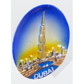 Burj Khalifa Designed Oval Fridge Magnet