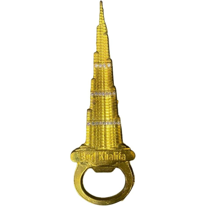 Burj Khalifa Gold Designed 2 In 1 Fridge Magnet And Bottle Opener