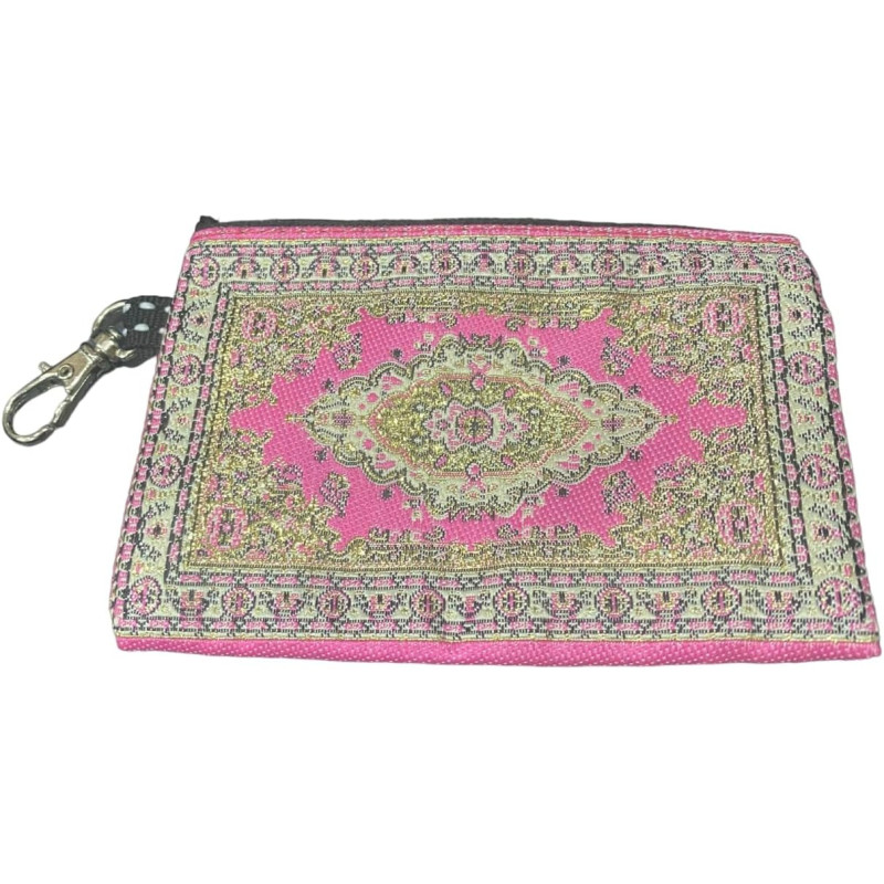 Pink Colour Designed Turkish Coin Purse - Length 11cm, Height 7cm