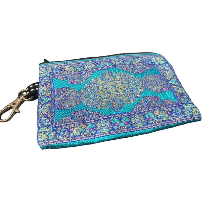 Light Blue Colour Designed Turkish Coin Purse - Length 11cm, Height 7cm
