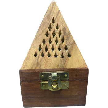Wooden Bakhoor Pyramid Burner 7cm Length, 13cm Height