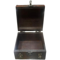 Antique Wooden Storage Box With Design 14 x 5cm