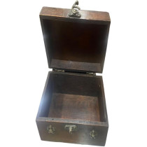 Antique Wooden Storage Box With Design 17 x 8 cm