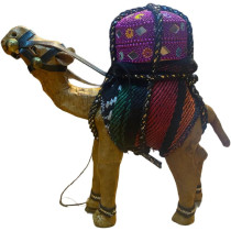 Wooden Camel With Violet Trinket