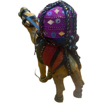 Wooden Camel With Violet Trinket