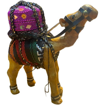 Wooden Camel With Violet Trinket