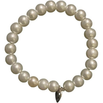 Round Pearl Bracelet Handmade With Made With Love Charm Design