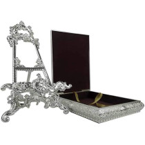 Silver Quran Box With Holder 27cm Height, 20cm Length