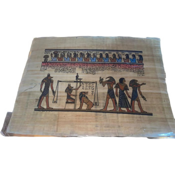 Ancient Egyptian Papyrus Painting 32cm Height, 45cm Length
