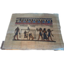 Ancient Egyptian Papyrus Painting 32cm Height, 45cm Length