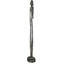 Vintage Tall Thin Ebony Wood Sculpture Of African - 29cm Height, 2cm Width