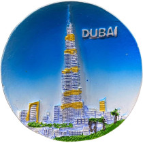 Dubai Burj Khalifa Designed Round Ceramic Fridge Magnet