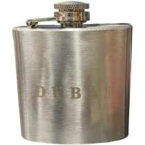 Stainless Steel Hip Flask With Dubai Letters 6X6cm