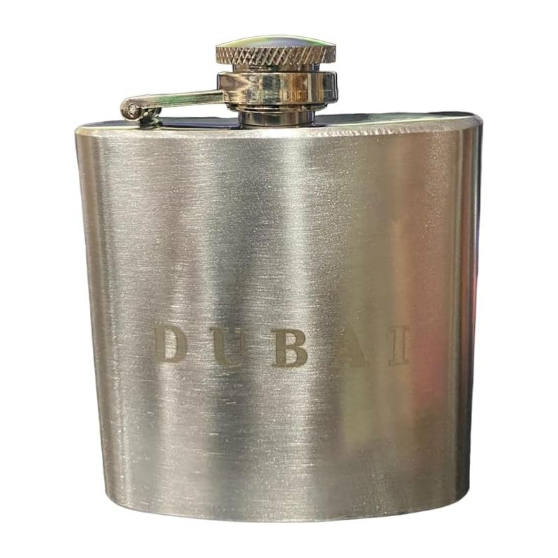Stainless Steel Hip Flask With Dubai Letters 6X6cm