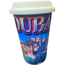 Dubai Designed Ceramic Mug With Silicone Lid