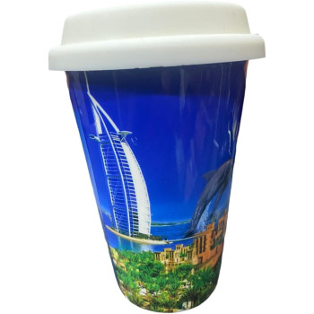 Dubai Designed Ceramic Mug With Silicone Lid
