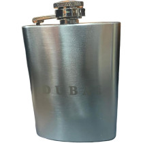 Stainless Steel Hip Flask With Dubai Wording 10cm x 6cm, 5 Oz
