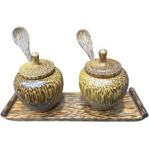 Coconut Wood Spice Jar Set