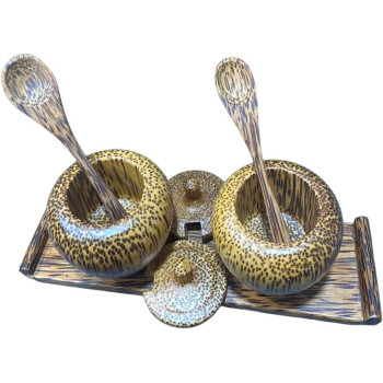 Coconut Wood Spice Jar Set
