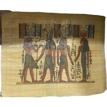 Ancient Egyptian Papyrus Painting 32cm Height, 41cm Length