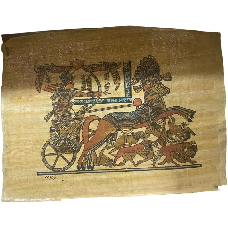 Ancient Egyptian Papyrus Painting 31cm Height, 42cm Length