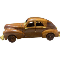 Mahogany Peugeot Wooden Car Model 20cm Length