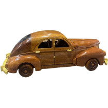 Mahogany Peugeot Wooden Car Model 20cm Length