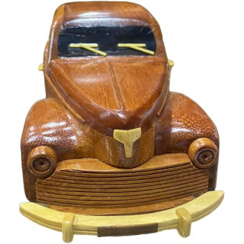 Mahogany Peugeot Wooden Car Model 20cm Length
