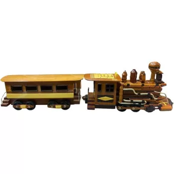 Mahogany Wooden Train Model