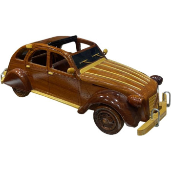 Mahogany Citroen 2-CV Vehicle Wooden Model