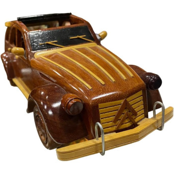 Mahogany Citroen 2-CV Vehicle Wooden Model