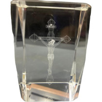 Crystal 3D Etched Glass With Jesus Designed 6cm Height And 4cm Length