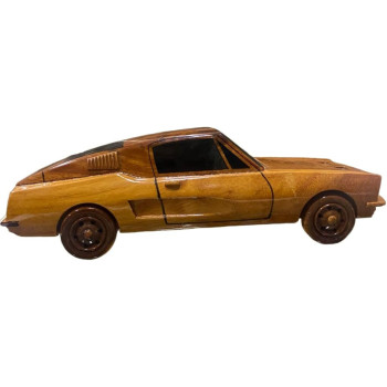 Mustang Car Mahogany Wooden Model 30Cm Length
