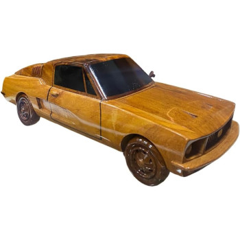 Mustang Car Mahogany Wooden Model 30Cm Length
