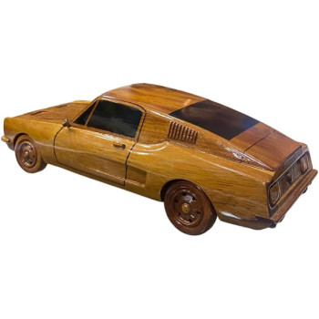 Mustang Car Mahogany Wooden Model 30Cm Length