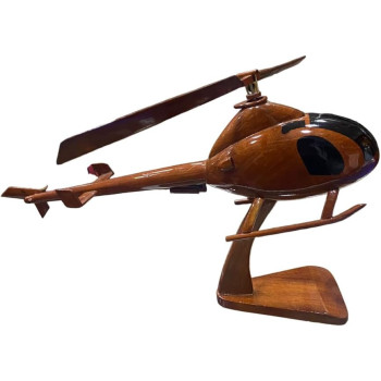Mahogany Wooden Helicopter Model