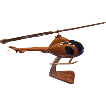 Mahogany Wooden Helicopter Model