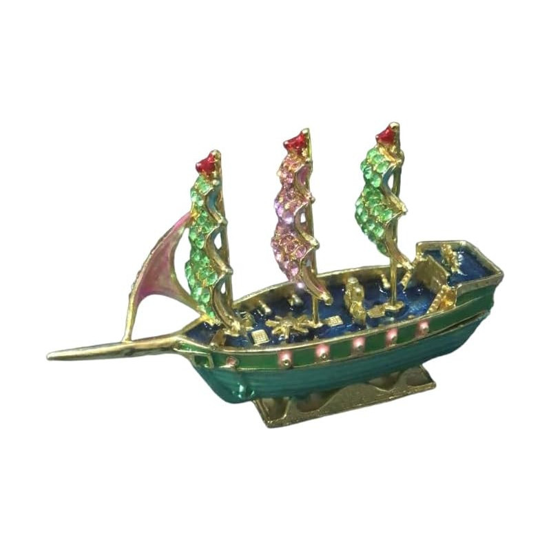 Souvenir Green Ship 10cm Length