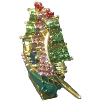 Souvenir Green Ship 10cm Length