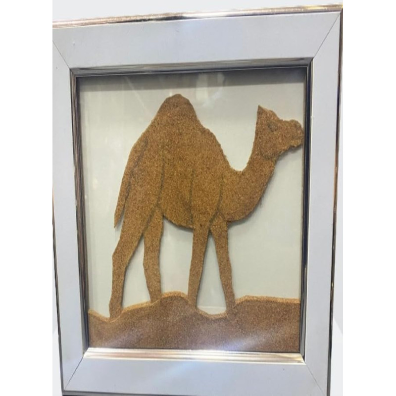 Frame With Handmade Camel Sandart Under Glass