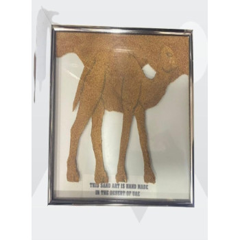 Frame With Handmade Camel Sandart Under Glass