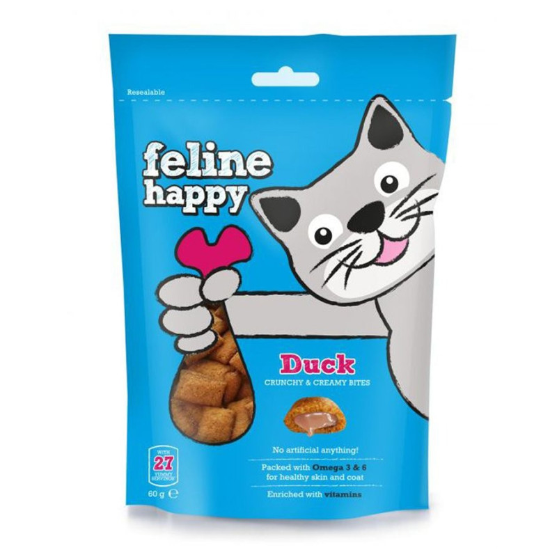 Feline Happy 60g Cat Treats Duck