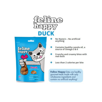 Feline Happy 60g Cat Treats Duck